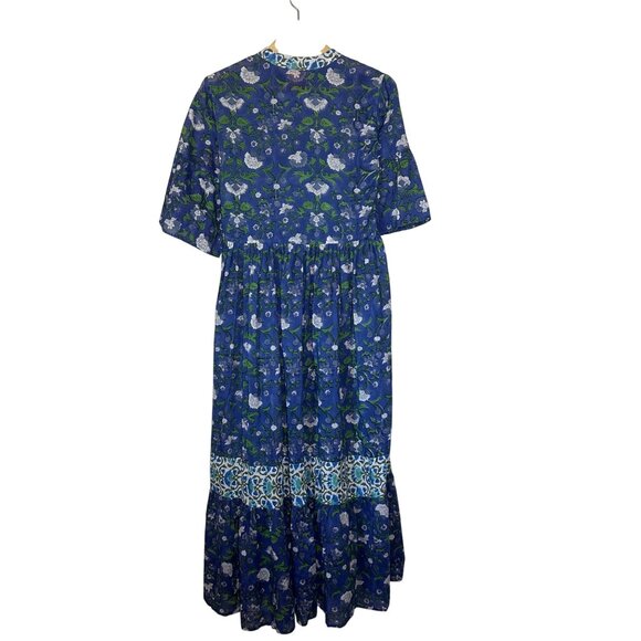 Mod's Mahal Split Neck Floral Midi Dress Womens Size XS Vintage Prairie Boho - Picture 11 of 11